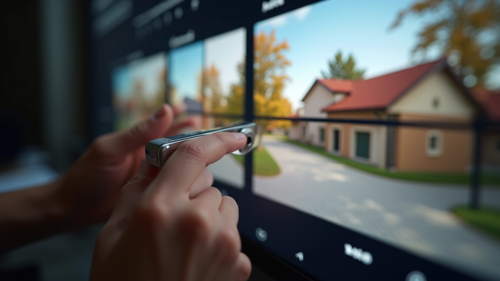 Detail interaktivního posuvníku před-a-po na architektonickém projektu