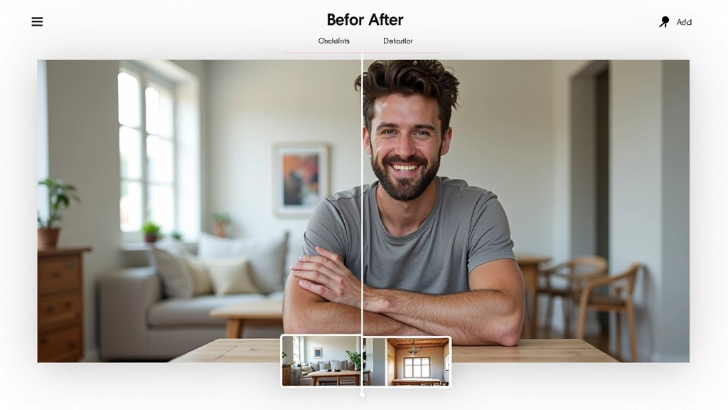 Domovská stránka fotografického portfolia s několika Before-After posuvníky v galerii, ukázka praktické aplikace
